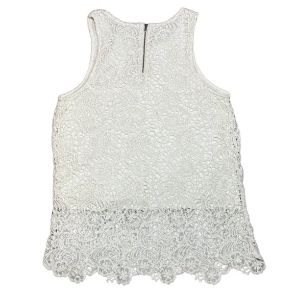 Lucky Brand Sleeveless WhiteBoho Crochet Scoop Neck Tank Women's Medium - Picture 3 of 3